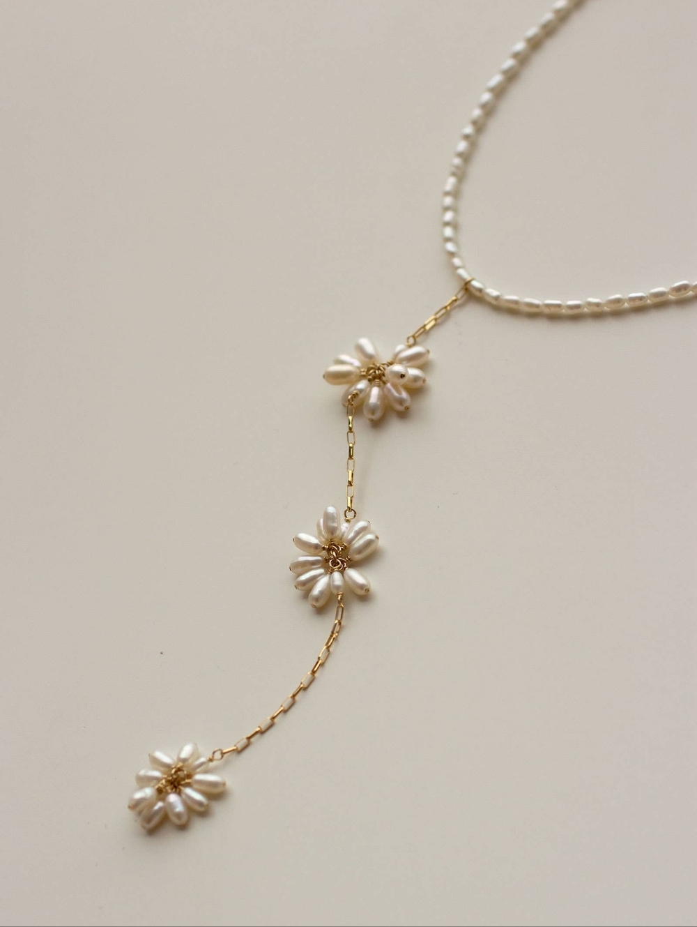 Free People Gold Pearl Daisy Fleurette Necklace